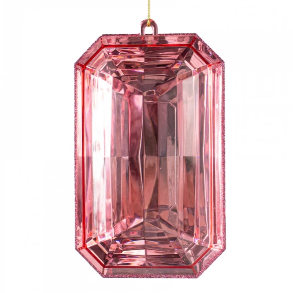Pink 3D Gem Ornament – Faceted, Mirrored, and Truly Unique